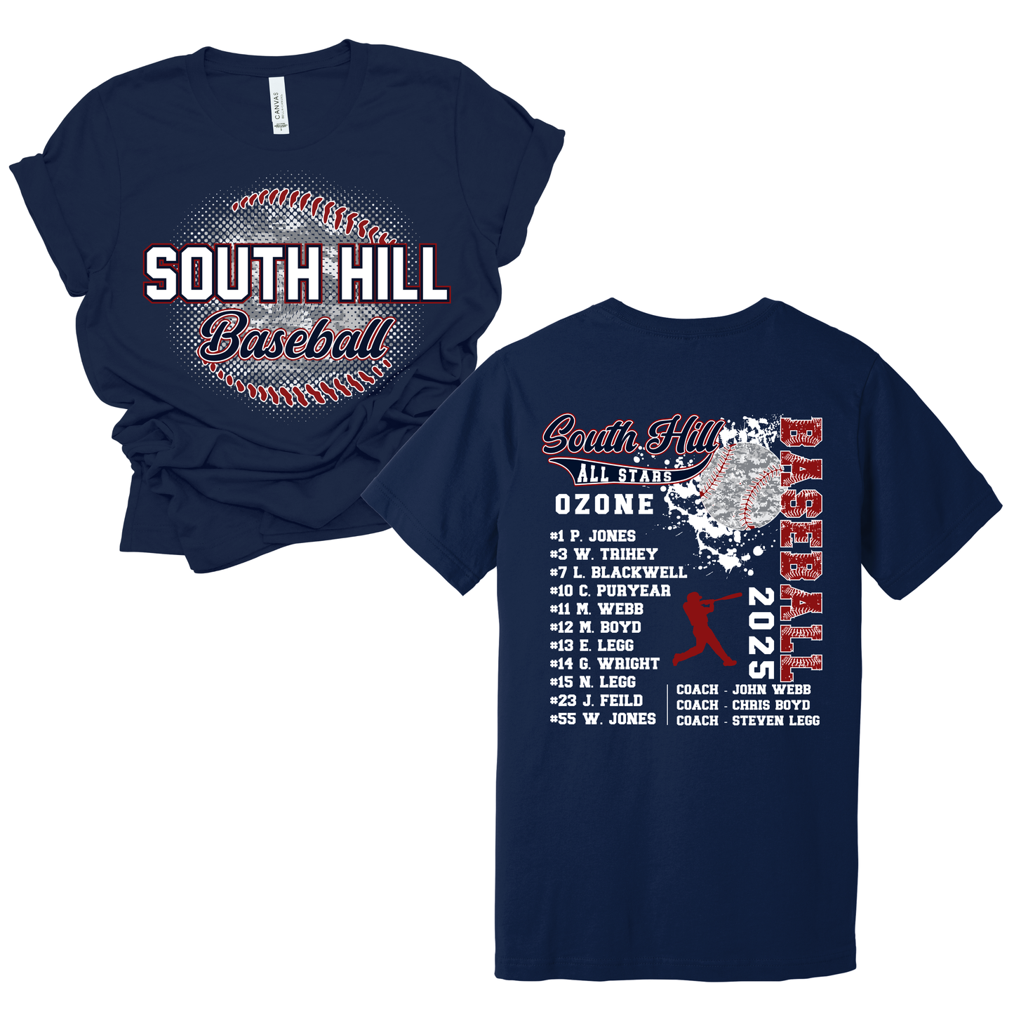 Team Names On Back - Youth Short Sleeve