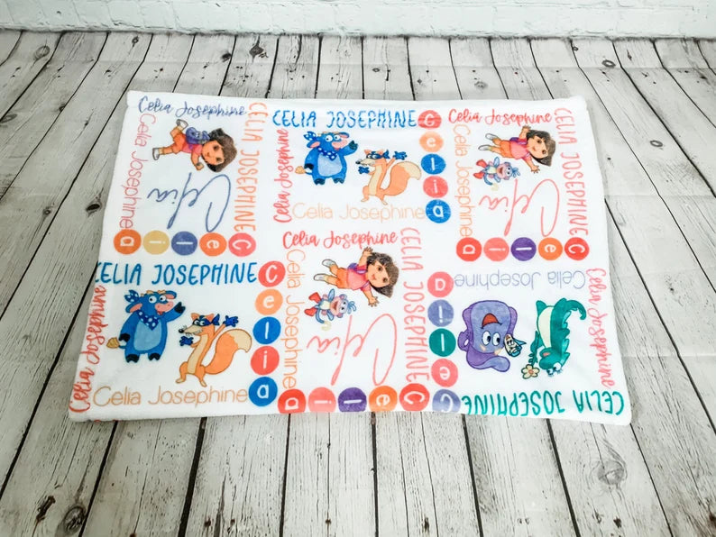 Personalized Dora Blanket