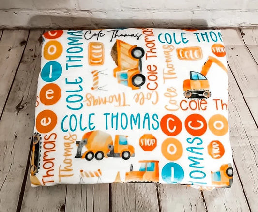 Personalized Construction Truck Blanket