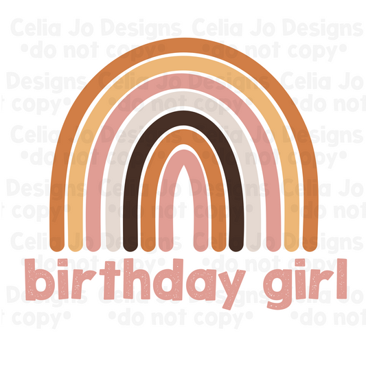 Birthday Girl Boho Rainbow Digital Download